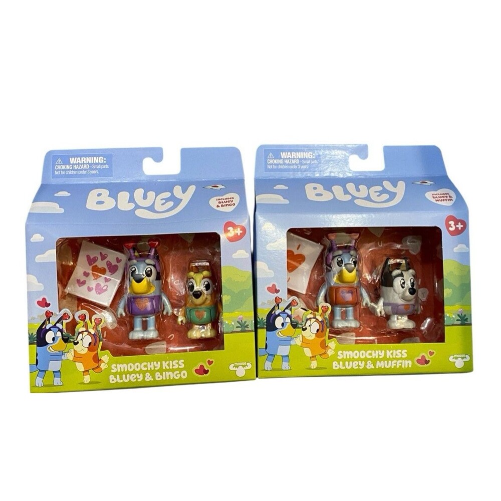 Bluey & Bingo Smoochy Kiss Valentine’s Day Toy NEW IN BOX 1 Of Each Design